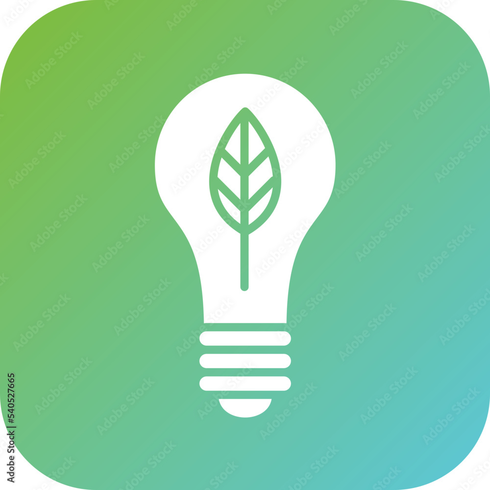 Poster ecologic bulb icon style