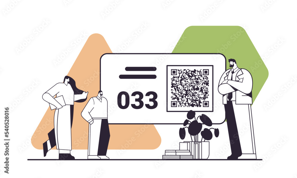 Poster people looking at display number board in waiting room electronic queuing system queue management cu
