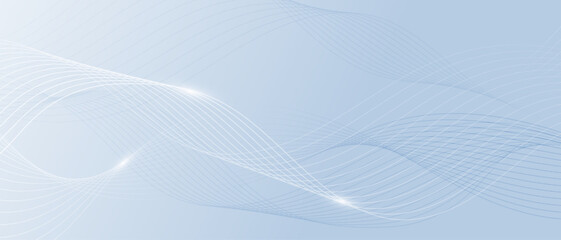 Gray and white abstract background with wavy lines. Digital future technology concept. vector illustration.