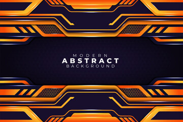 modern abstract background with 3d futuristic combination orange color vector based