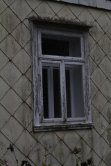 old window on the old wall