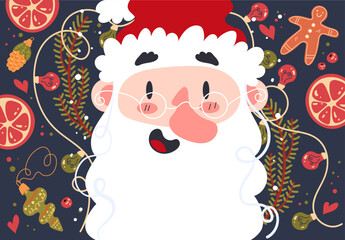 Christmas xmas holiday banner poster decoration template abstract concept. Vector graphic design illustration element
