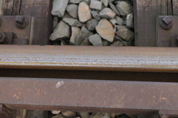 close up of a wooden railway