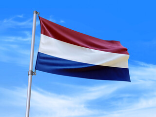 Netherlands flag waving in the wind
