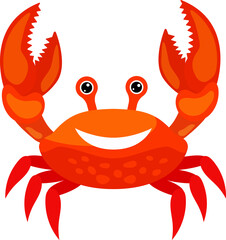 red cartoon smiling crab