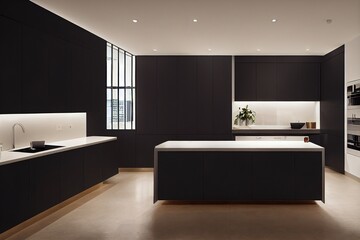 Fototapeta na wymiar Stylish interior of modern kitchen