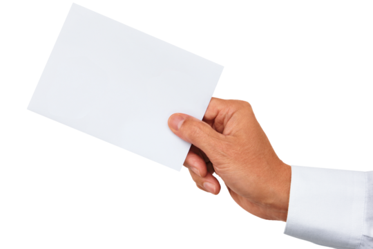 Gesture series: hand holding a letter. - Powered by Adobe