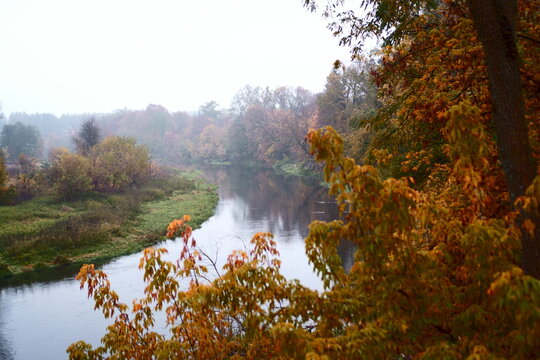 Autumn. The Wkra River 