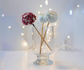 Homemade decorated cake pops candy sticks