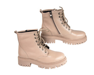 Classic new womens boots casual isolated on he white autumn winter