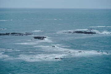 Naklejka premium Beautiful nature views of coastal cliffs and beaches on Jersey Island