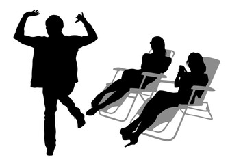 Couple of young guy and girl dance on white background