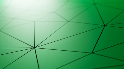 Obraz premium Green polygons background, polygonal abstract wallpaper with geometric shapes and texture patterns color gradient backdrop with copy space for text