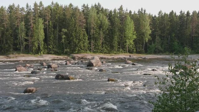 Langinkoski rapids in Kymi river in Kotka, Finland.