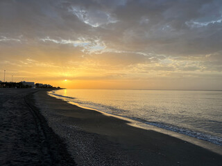 Sunrise at the beach around Nerja