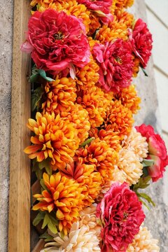Vertical shot of pretty flowers decoration