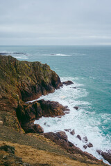 Fototapeta na wymiar Beautiful nature views of coastal cliffs and beaches on Jersey Island