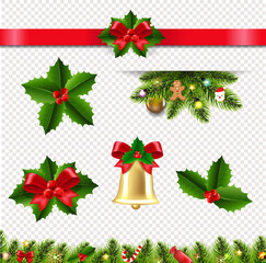 christmas holly set