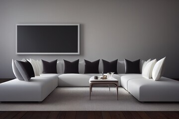 luxury lounge room with couch, 3d render