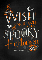 Fototapeta na wymiar Releases-Happy Halloween lettering