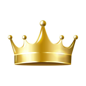 Golden Crown Isolated White Background
