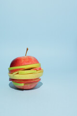 Burger made of apple slices. Food concept.
