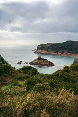 Portelet Tower, Jersey, is a Martello tower that the British built in 1808 on the tidal island L'Île au Guerdain