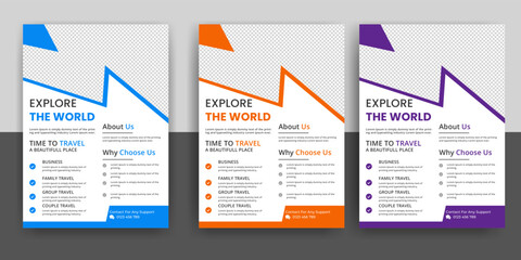 Travel flyer or poster brochure design, layout, Travel flyer, modern travel flyer, template, summer travel agencies