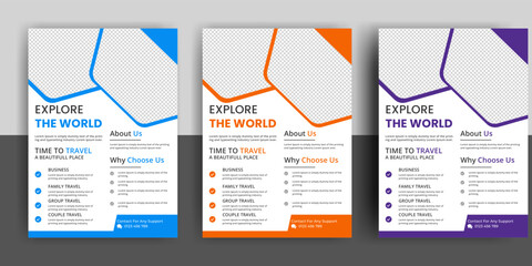 Travel flyer or poster brochure design, layout, Travel flyer, modern travel flyer, template, summer travel agencies