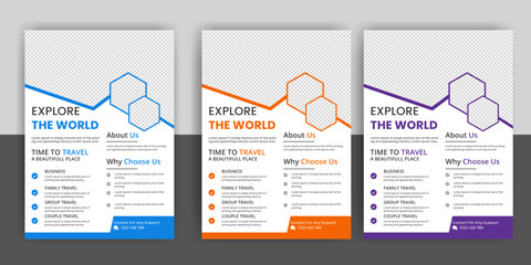 Travel flyer or poster brochure design, layout, Travel flyer, modern travel flyer, template, summer travel agencies