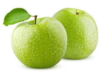 green Apple isolated on white background, clipping path, full depth of field