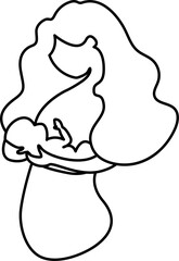 Woman holds a child in her arms. Mother with newborn baby flat icon set illustration