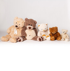 
Teddybären auf hellem Hintergrund, Platz für Texte