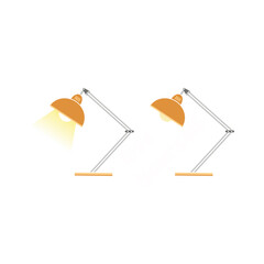 Lampada design con luce accesa e spenta arancione - 540547662