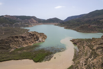 Fototapeta premium river flowing into a reservoir in the south of Spain