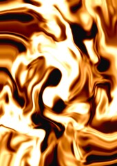 Abstract, abstract scene looking like liquid gold, handmade illustration.