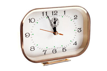 Old clock on white background  