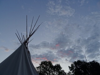  teepee, the sky and the sun