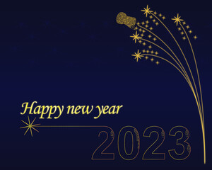 happy new year 2023 vextor with fireworks design	
