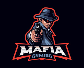 Mafia mascot logo design