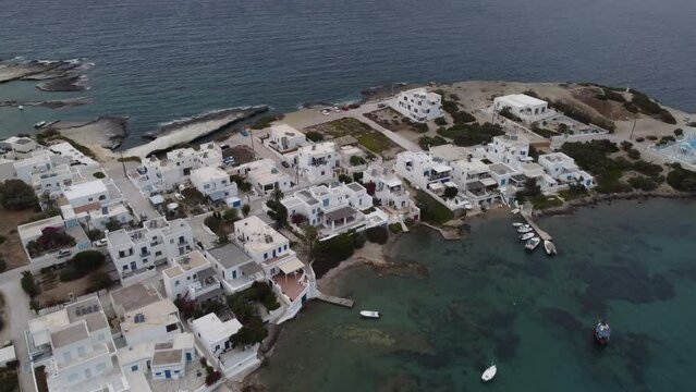 Pollonia Village Aerial View in Milos, Cyclades Island in Aegean Sea, Greece