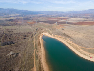 Fototapeta na wymiar Aerial view of Drenov Dol reservoir, Bulgaria