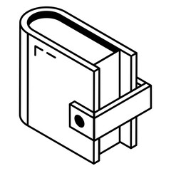 A modern outline icon of wallet 