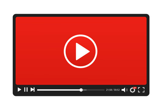 Web page for playing videos of video playlists. Vector illustration