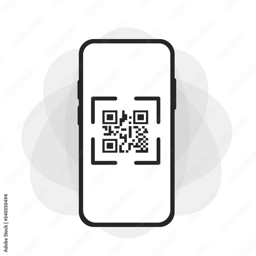 Poster qr code for smartphone.smartphone icon. qr code for payment. vector illustration