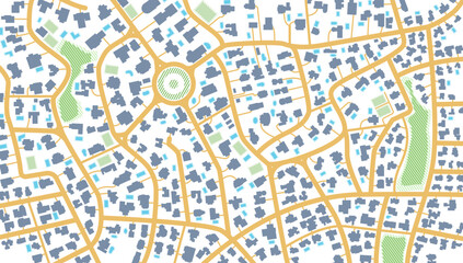 Map navigation to own house.View from above the map buildings. Detailed view of city from above. Graphic tourist map. City top view. Abstract background. Gps Flat style, Vector, illustration isolated.