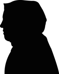 a woman with scarf, head silhouette vector