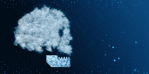 Abstract digital cloud skull on blue background. Cloud computing, hacking and data theft concept. 3D Rendering. © Who is Danny