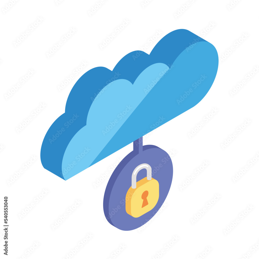 Poster cloud computing with padlock