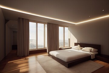 Fototapeta premium Modern master bedroom interior